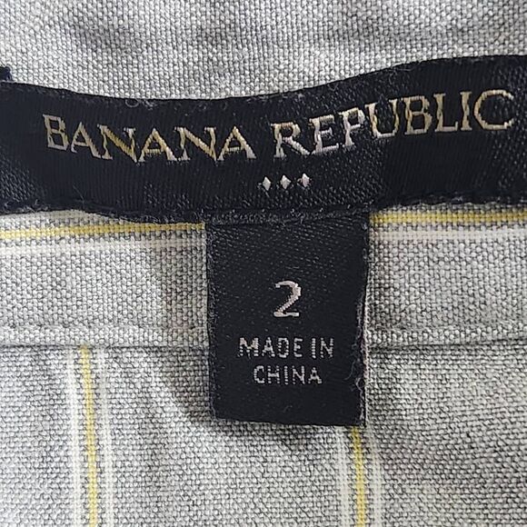 Banana Republic Gray Stripe Wrap Look Skirt Size 2 Preppy Straight Skirt - Picture 6 of 8